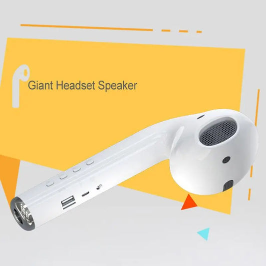 Auriculares gigantes con altavoz Bluetooth: música inalámbrica portátil y radio FM